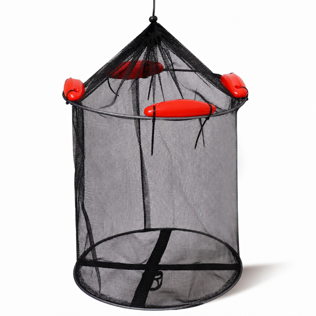📢📢50% OFF !! ⏰Floating Collapsible Fishing Keep Net with Float Balls Coated Anti Snag Fish Guard Net Bag for Sea Fishing