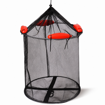 📢📢50% OFF !! ⏰Floating Collapsible Fishing Keep Net with Float Balls Coated Anti Snag Fish Guard Net Bag for Sea Fishing
