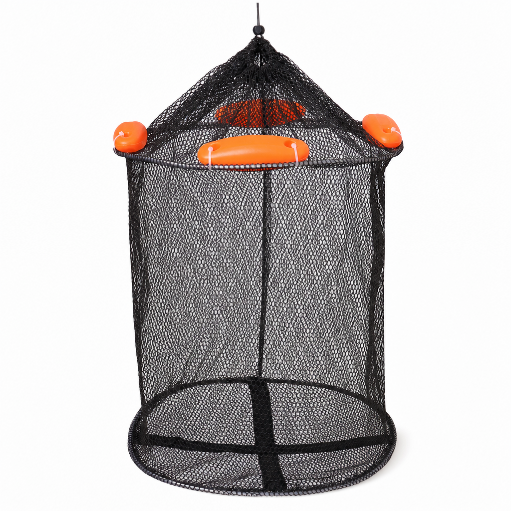📢📢50% OFF !! ⏰Floating Collapsible Fishing Keep Net with Float Balls Coated Anti Snag Fish Guard Net Bag for Sea Fishing