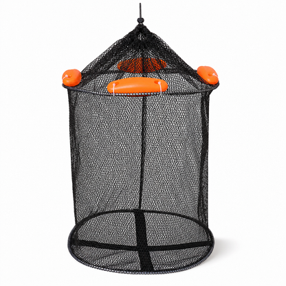 📢📢50% OFF !! ⏰Floating Collapsible Fishing Keep Net with Float Balls Coated Anti Snag Fish Guard Net Bag for Sea Fishing