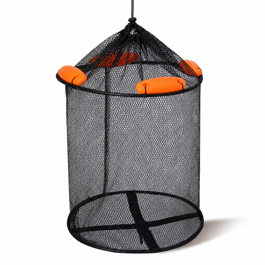 📢📢50% OFF !! ⏰Floating Collapsible Fishing Keep Net with Float Balls Coated Anti Snag Fish Guard Net Bag for Sea Fishing