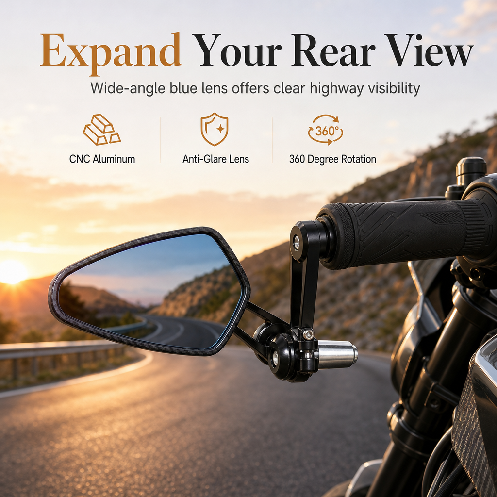 📢📢50% OFF !! ⏰Motorcycle Handlebar End Rear View Mirror Side Mirror Compatible with 150NK 250NK NK400 650NK ST Baboon