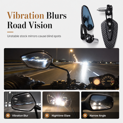 📢📢50% OFF !! ⏰Motorcycle Handlebar End Rear View Mirror Side Mirror Compatible with 150NK 250NK NK400 650NK ST Baboon