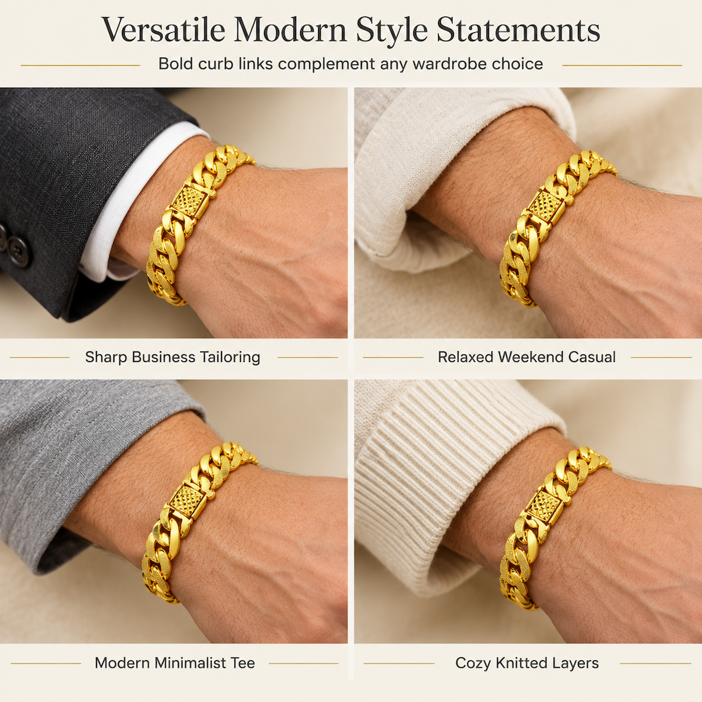 🔥📢50% OFF !! ⏰📢⌚ Men's Vietnamese Sand-Gold Style Bracelet – Matte Sandblasted Finish & Watch Clasp💎