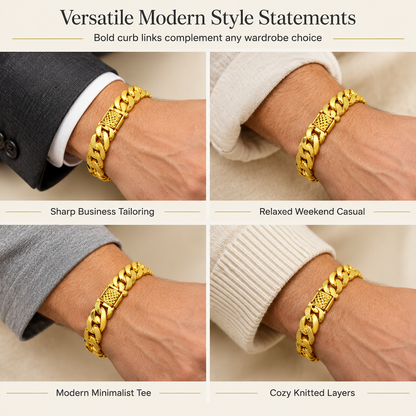 🔥📢50% OFF !! ⏰📢⌚ Men's Vietnamese Sand-Gold Style Bracelet – Matte Sandblasted Finish & Watch Clasp💎
