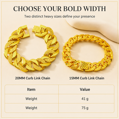 🔥📢50% OFF !! ⏰📢⌚ Men's Vietnamese Sand-Gold Style Bracelet – Matte Sandblasted Finish & Watch Clasp💎
