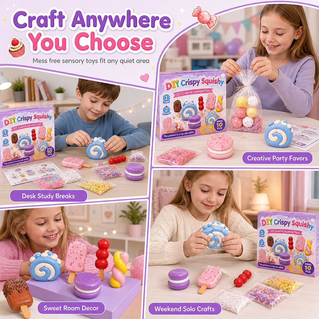 📢📢40% OFF !! ⏰DIY Crispy Squeeze Ball Toy Set with Wax Coating and Satisfying Crunchy Sound for Stress Relief