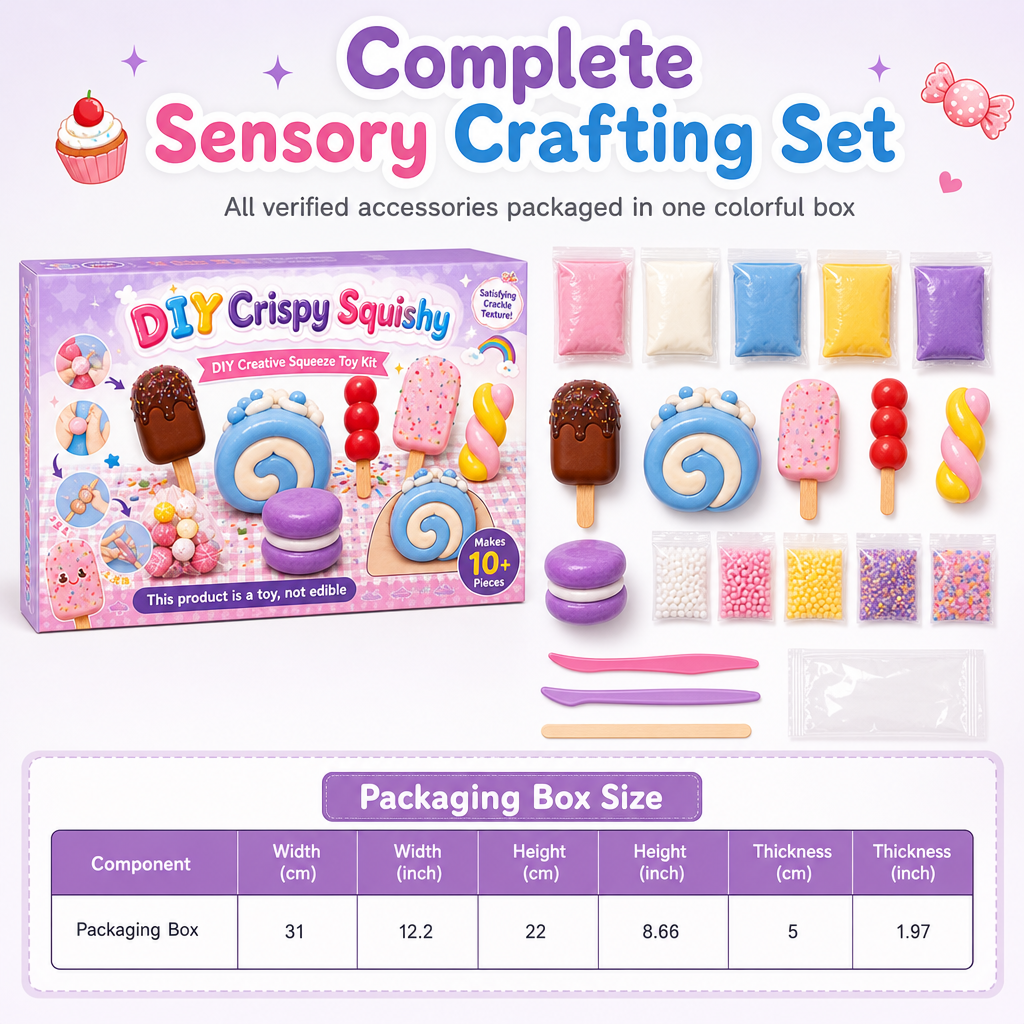 📢📢40% OFF !! ⏰DIY Crispy Squeeze Ball Toy Set with Wax Coating and Satisfying Crunchy Sound for Stress Relief
