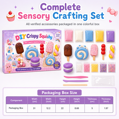 📢📢40% OFF !! ⏰DIY Crispy Squeeze Ball Toy Set with Wax Coating and Satisfying Crunchy Sound for Stress Relief