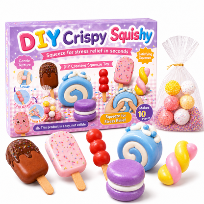 📢📢40% OFF !! ⏰DIY Crispy Squeeze Ball Toy Set with Wax Coating and Satisfying Crunchy Sound for Stress Relief