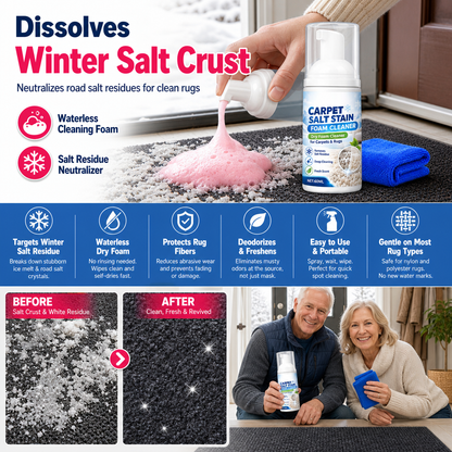 📢📢UP TO 60% OFF !! ⏰Winter Snow Melting Salt Stain Remover Carpet Foam Cleaner 60ml Set with Cleaning Towel