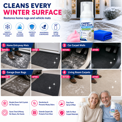 📢📢UP TO 60% OFF !! ⏰Winter Snow Melting Salt Stain Remover Carpet Foam Cleaner 60ml Set with Cleaning Towel