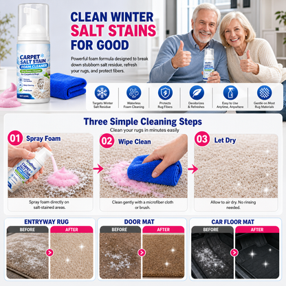 📢📢UP TO 60% OFF !! ⏰Winter Snow Melting Salt Stain Remover Carpet Foam Cleaner 60ml Set with Cleaning Towel
