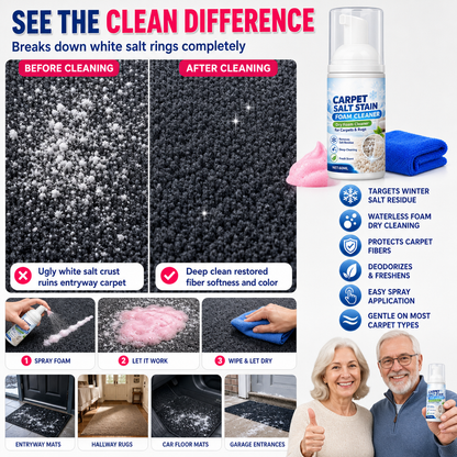📢📢UP TO 60% OFF !! ⏰Winter Snow Melting Salt Stain Remover Carpet Foam Cleaner 60ml Set with Cleaning Towel