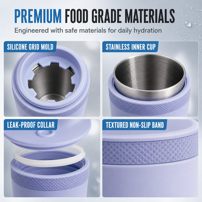 ⏳Time-Limited Special⏰🧊 Squeeze Cooling Tumbler: Releases Ice Cubes, Fits Cans, Silicone & Steel