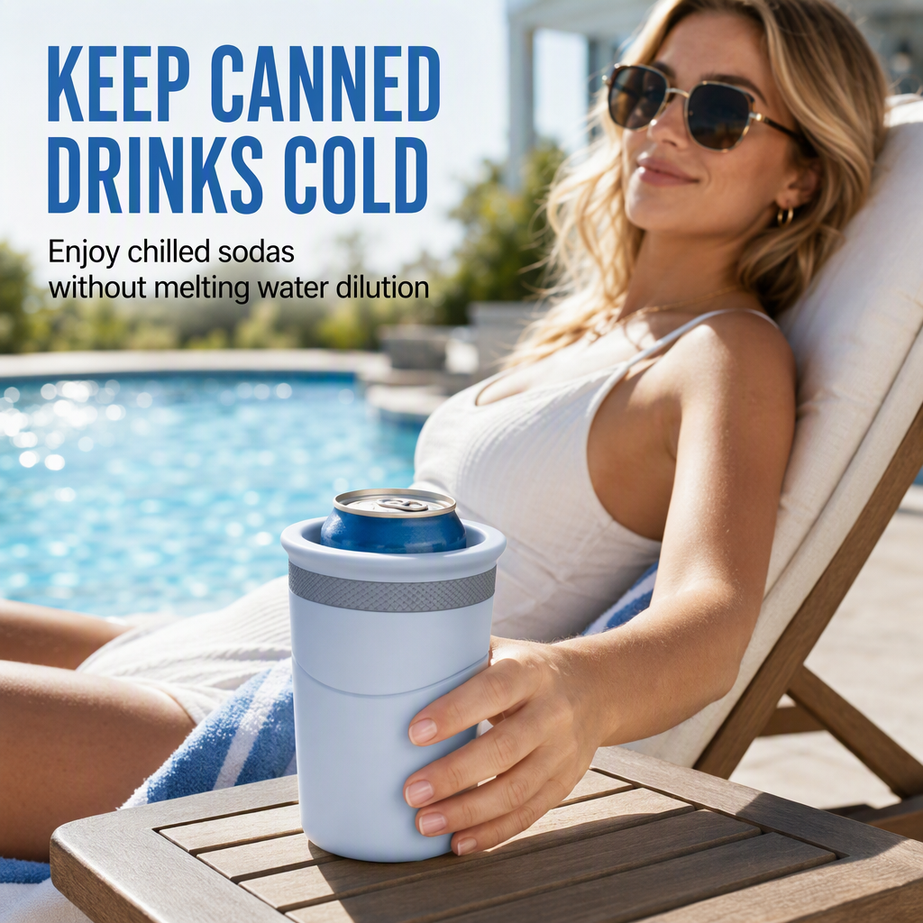 ⏳Time-Limited Special⏰🧊 Squeeze Cooling Tumbler: Releases Ice Cubes, Fits Cans, Silicone & Steel