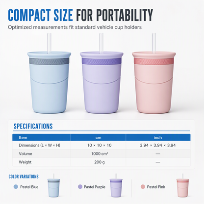 ⏳Time-Limited Special⏰🧊 Squeeze Cooling Tumbler: Releases Ice Cubes, Fits Cans, Silicone & Steel