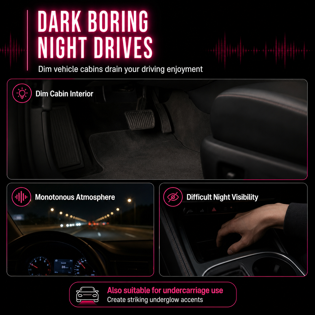 ⚡ 50% OFF NOW! 🔦Sound Activated 12 LED Car Interior Ambient Light RGB Multicolor Footwell Decorative Lamp
