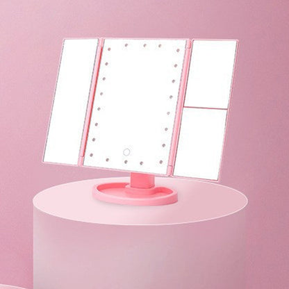 Tri-Fold Makeup Mirror with Lights