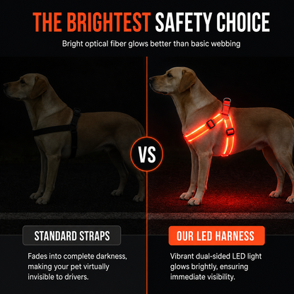 Adjustable LED Dog Harness Luminous Flashing Pet Chest Strap