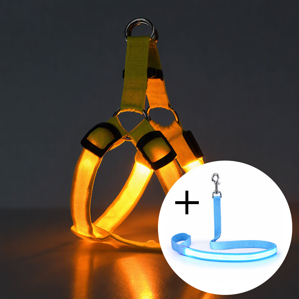 Adjustable LED Dog Harness Luminous Flashing Pet Chest Strap