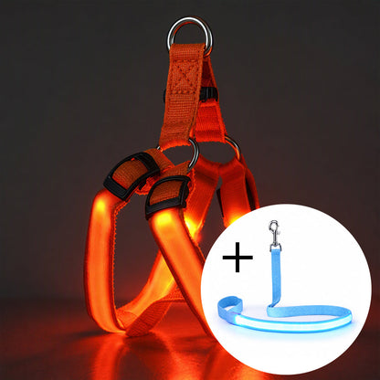Adjustable LED Dog Harness Luminous Flashing Pet Chest Strap