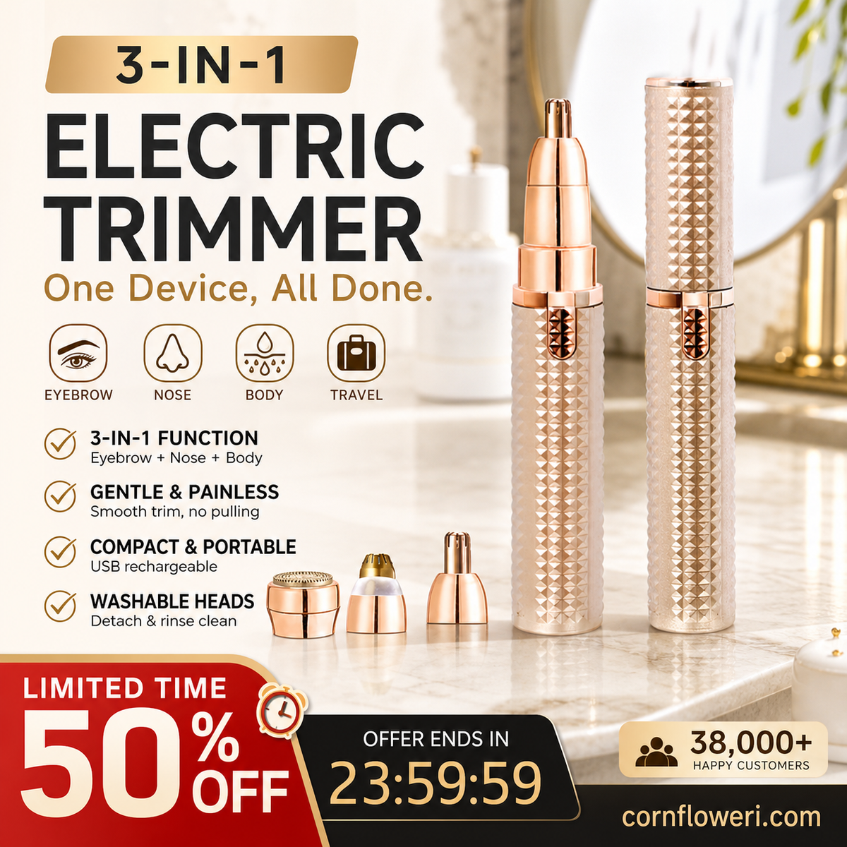 ✂️ 2026 Sale — Over 38,000 Sold!🔥 Portable Electric Eyebrow Trimmer – Grooming Device 🪒