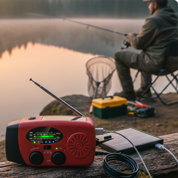 📻Multifunctional Portable Solar Emergency Radio – Power Bank, Hand Crank & Weather Alert for Outdoor & Crisis Preparedness