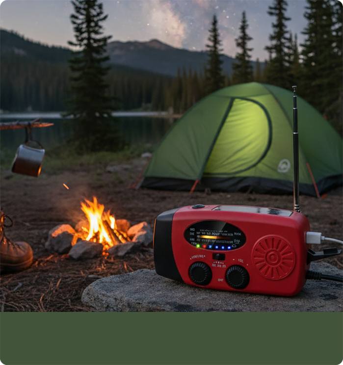 📻Multifunctional Portable Solar Emergency Radio – Power Bank, Hand Crank & Weather Alert for Outdoor & Crisis Preparedness
