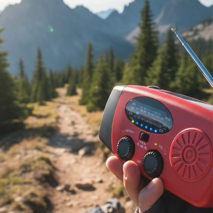 📻Multifunctional Portable Solar Emergency Radio – Power Bank, Hand Crank & Weather Alert for Outdoor & Crisis Preparedness