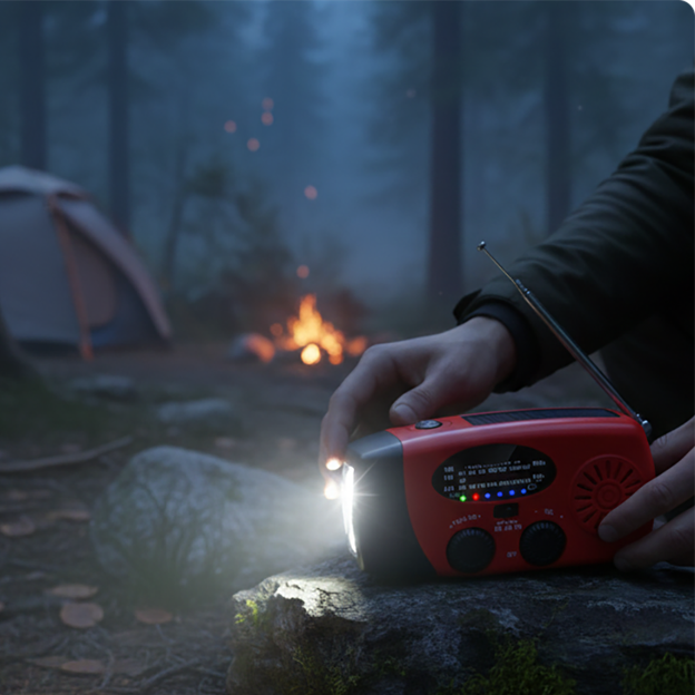 📻Multifunctional Portable Solar Emergency Radio – Power Bank, Hand Crank & Weather Alert for Outdoor & Crisis Preparedness